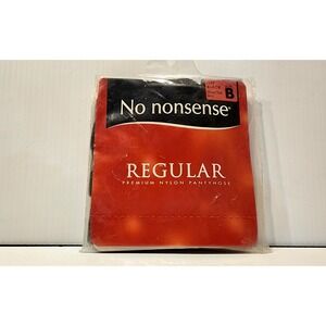 No Nonsense Women's Regular Sheer Toe Off  Black Pantyhose   Size B